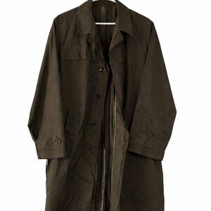 Vintage 1950s Robur Elegance Raincoat Men’s 44-46 Brown Trench Coat Wool Lined